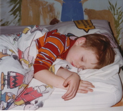 Geoff asleep, Dec. 1977