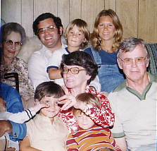 Gammy, Tom, Wade, Sue, Brad, Beth, Geoff, Bob, Aug. 1977