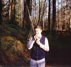 Bill with walkietalkie from Vern, Xmas 1977