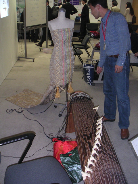 Dress that responds to midi from the Japanese Koto (harp)