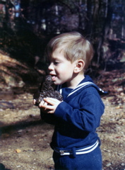 Brad trying rock, Nov. 1971