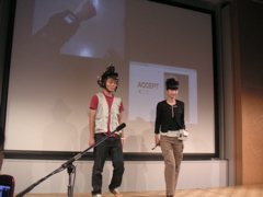 Old and new versions of life-logging system (camera moved from helmet to bag)